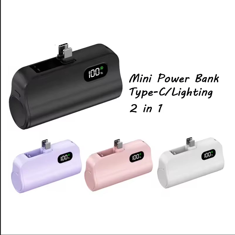 Mini Capsule 50000Mah High Capacity Power Bank Portable Wireless Fast Charging External Battery for Iphone Huawei Samsung